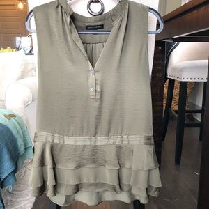 Forest green Banana Republic ruffle tank
